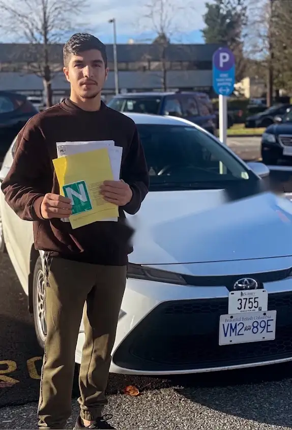A Safe and Skill Driving School student after passing the road test