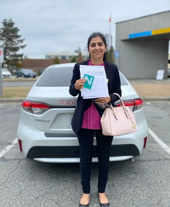 A Safe and Skill Driving School student after passing the road test
