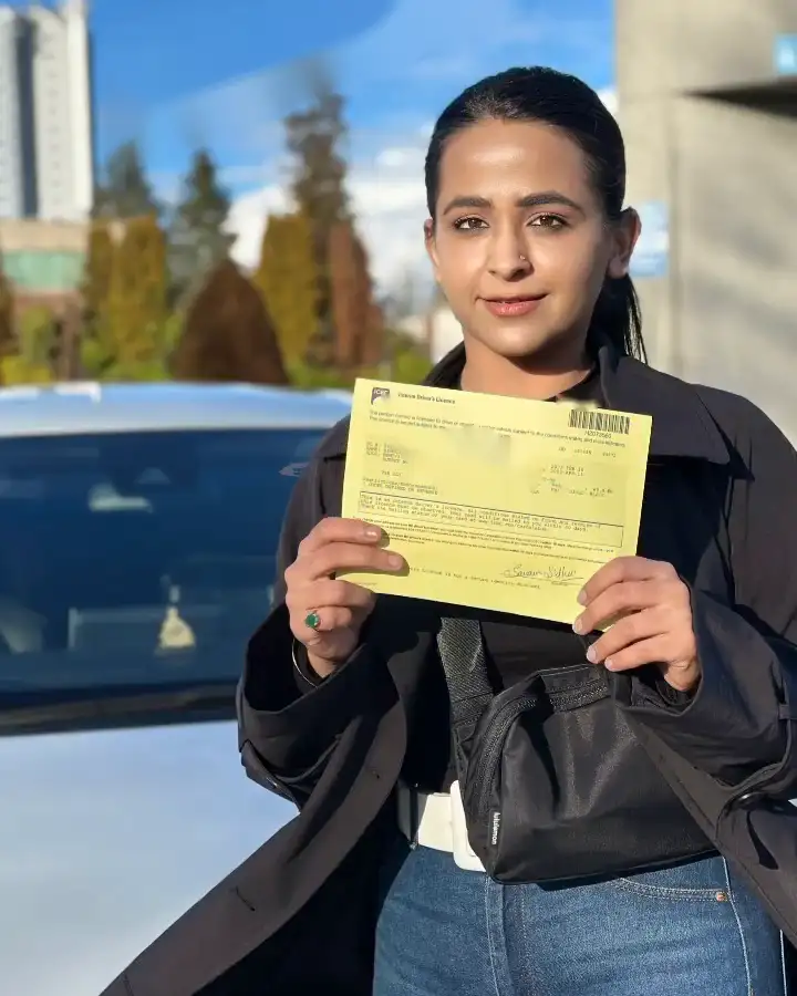 A Safe and Skill Driving School student after passing the road test
