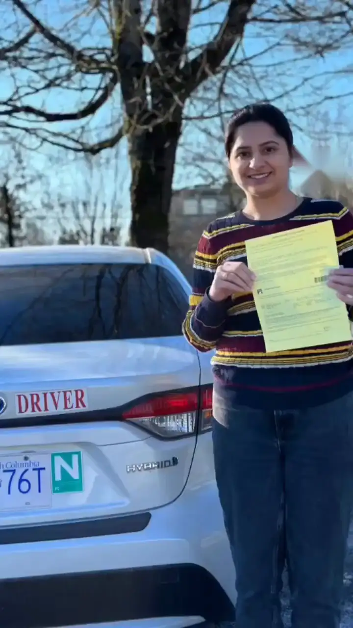 A Safe and Skill Driving School student after passing the road test