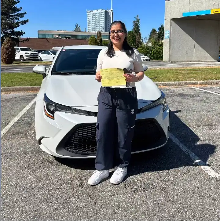 A Safe and Skill Driving School student after passing the road test
